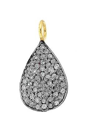 rhodium sterling silver 48pts 20x10mm diamond pear charm