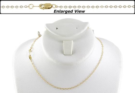 14ky 16 inches 1.6mm chain width ready to wear flat cable chain necklace with lobster clasp