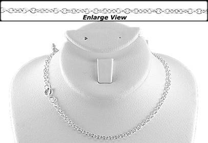 ss-rh 2.1mm chain width ready to wear round cable chain with springring clasp