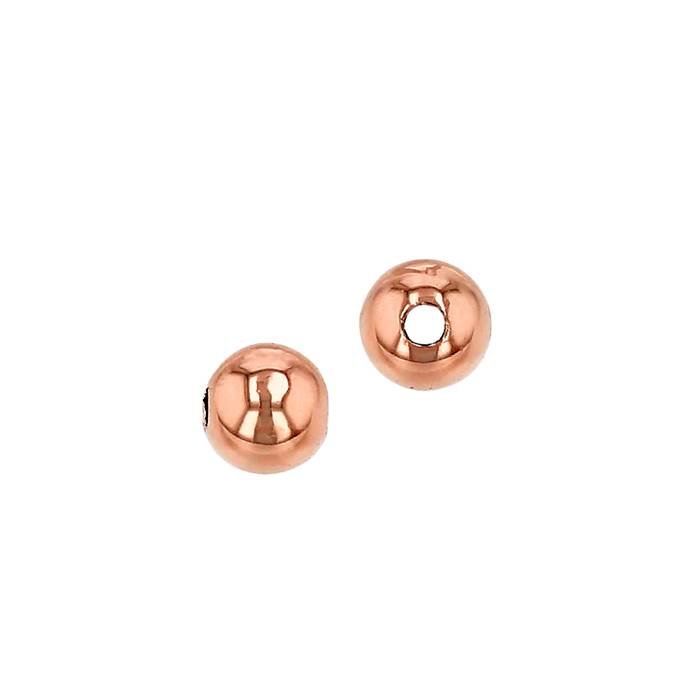 14kr 2mm rose gold heavy ball bead 0.75mm hole
