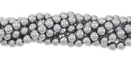 2mm round silver plated hematine bead