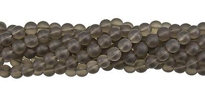 Smoky Quartz Bead Ball Shape Frosted Gemstone GR-A