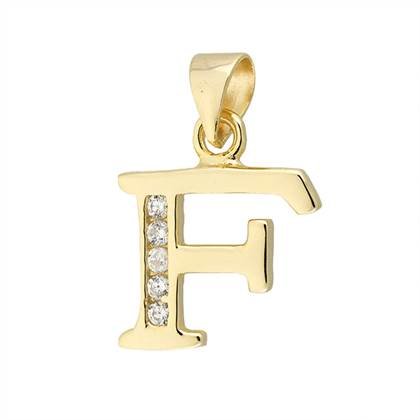 12mm vermeil letter f