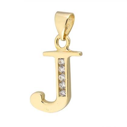 12mm vermeil letter j