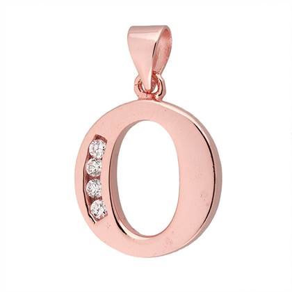 12mm rose gold vermeil letter o