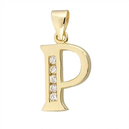 12mm vermeil letter p