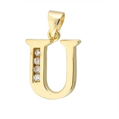 12mm vermeil letter u