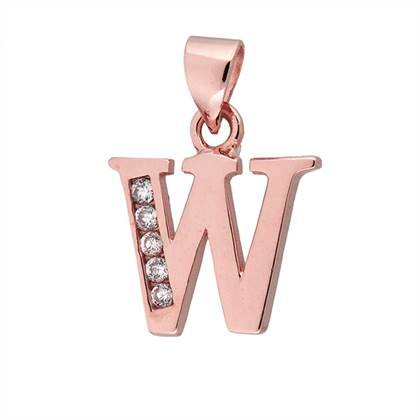 12mm rose gold vermeil letter w