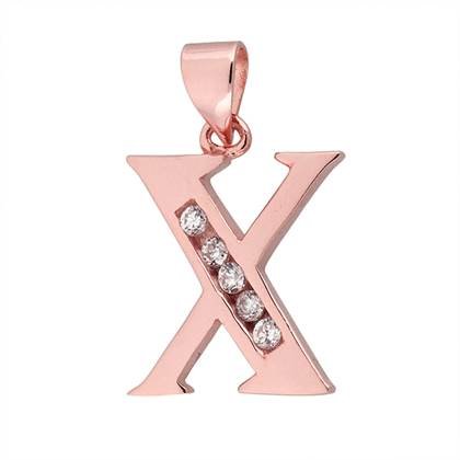 12mm rose gold vermeil letter x