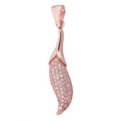 28x7mm rose gold vermeil leaf charm