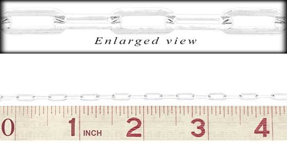 ss 3.0mm chain width elongated cable chain