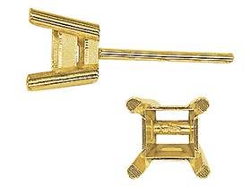 4 Prong Flat Gallery Square Earring