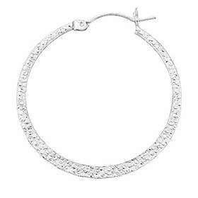 ss 35mm textured hoop click earring with ring