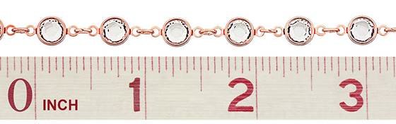 6.5mm swarovski flat round crystal anti-nickel allergentic rose gold plated chan