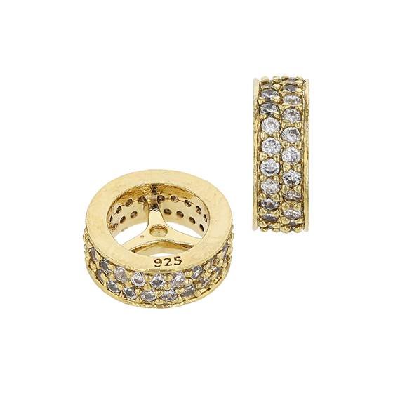 6x3.5mm cubic zirconia rondelle bead