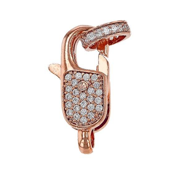 rose gold vermeil 20x7mm cubic zirconia lobster clasp