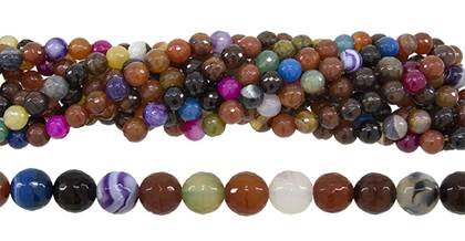 12mm faceted ball multi-color fire agate bead