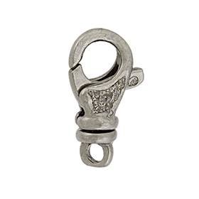 rhodium sterling silver 13x6mm diamond swivel trigger clasp