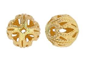 gold filled 5mm round filigree bead