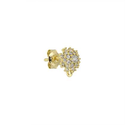 vermeil 7.5mm daisy pave earring