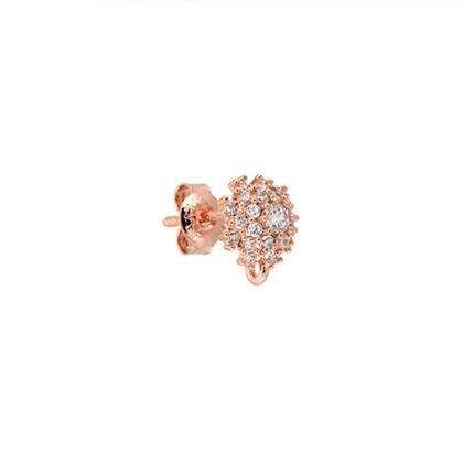 rose gold vermeil 7.5mm daisy pave earring