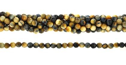 6mm round faceted quality (a) tiger eye fancy color bead