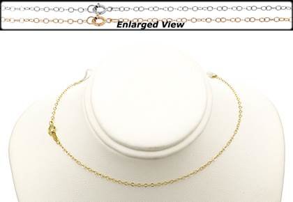 14K Ready to Wear 1.3mm Flat Cable Chain Necklace With Springring Clasp