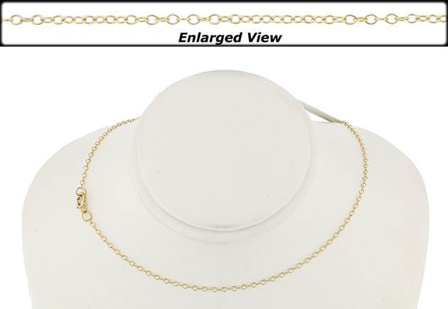 14ky16 inches 1.5mm chain width 16 inches ready to wear cable chain necklace with springring clasp