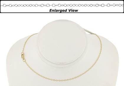 14K Ready to Wear 1.5mm Cable Chain Necklace With Springring Clasp