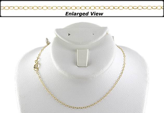 14ky 18 inches ready to wear flat cable chain necklace with springring clasp