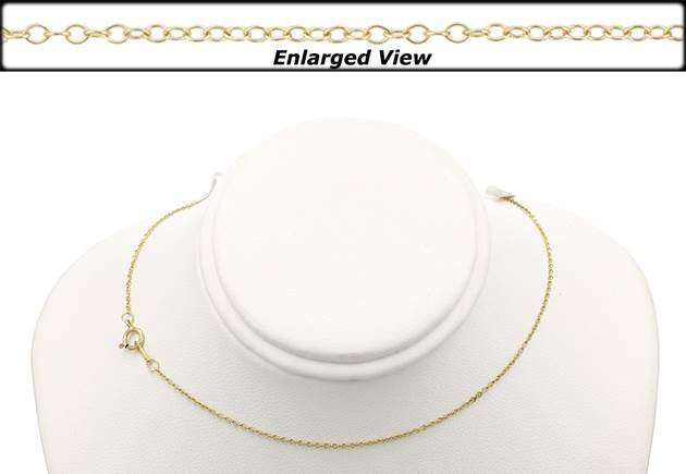 gf 16 inches ready to wear round cable chain necklace with springring clasp