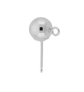 14kw 6mm/r heavy weight ball earring stud with jump ring