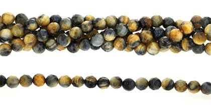 8mm round faceted quality (a) tiger eye fancy color bead