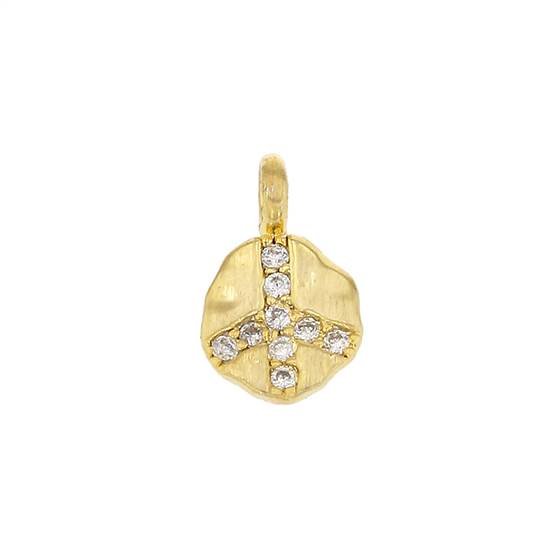 6.3mm cubic zirconia peace charm