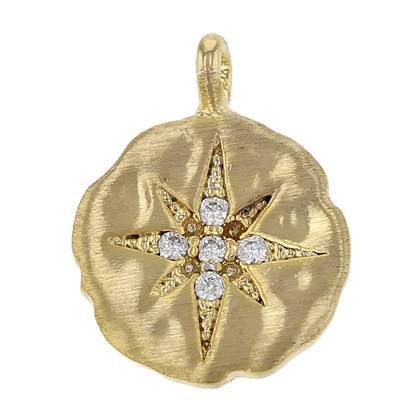 10.6mm cubic zirconia starburst charm