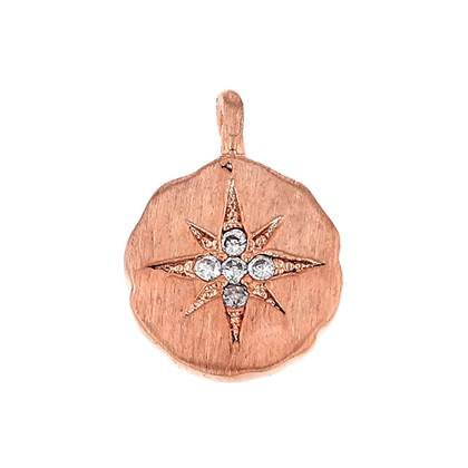 7.8mm cubic zirconia starburst charm