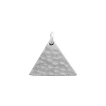 11mm rhodium plated hammered triangle charm