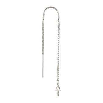 ss u-threader cable chain earwire earring with pearl cup