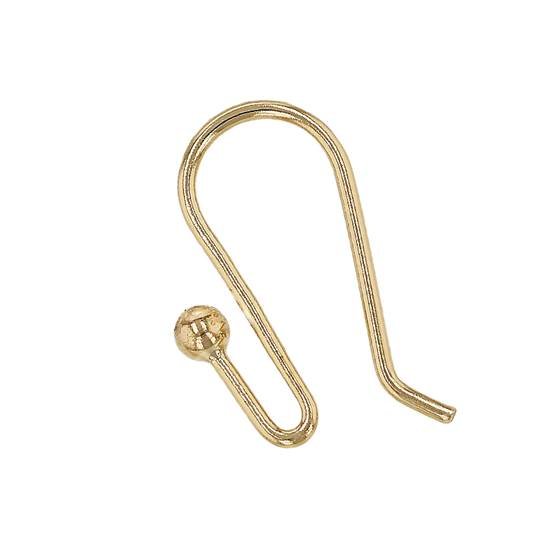 gold filled 2mm ball tip earwire earring