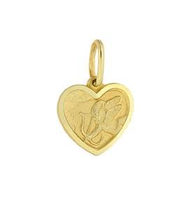 14ky 13mm small heart shaped cupid pendant