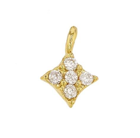 4mm 4 point star cubic zirconia charm