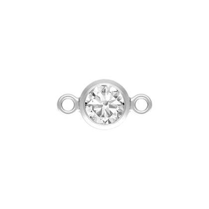 ss 4mm cubic zirconia bezel connector