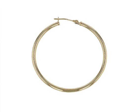 14ky 25x2mm round snap hoop earring