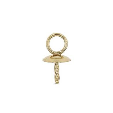 14ky 4mm pearl cup pendant with peg 3mm/jr