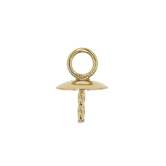 14ky 5mm pearl cup pendant with peg 3mm/jr