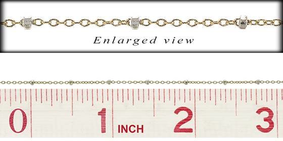 gf 1.1mm chain width sattellite bead chain with sterling silver bead