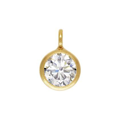 gf cubic zirconia bezel drop with perpendicular ring