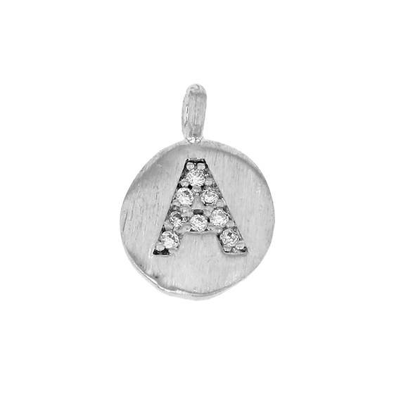 8mm disc cubic zirconia initial a charm