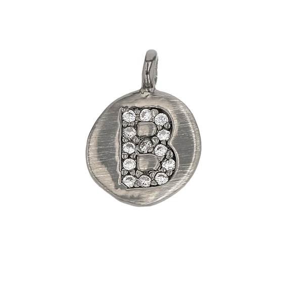 8mm disc cubic zirconia initial b charm