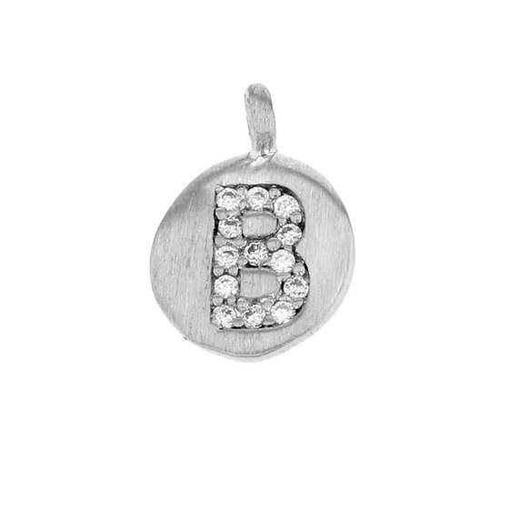 8mm disc cubic zirconia initial b charm